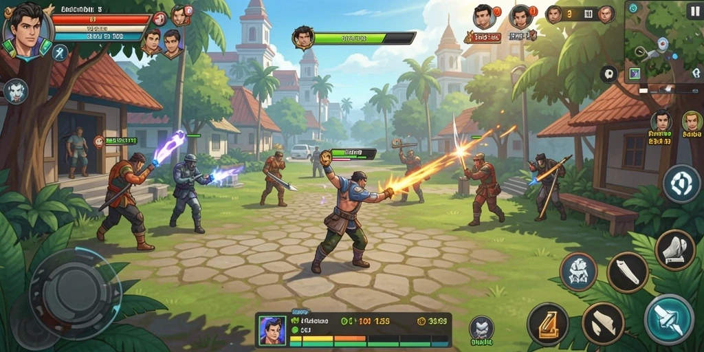 Pengguna sedang berkompetisi dalam mode multiplayer.
